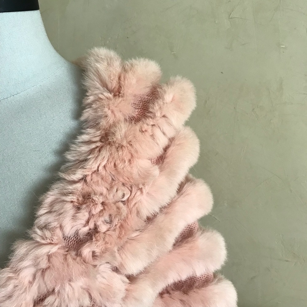 BCBGMaxAzria Blush Rabbit Fur Knit Jacket - Picture 4 of 11